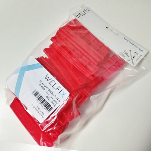 FLAT BATTEN PACKERS 28 X 100 X 6MM (RED - PACK OF 50)