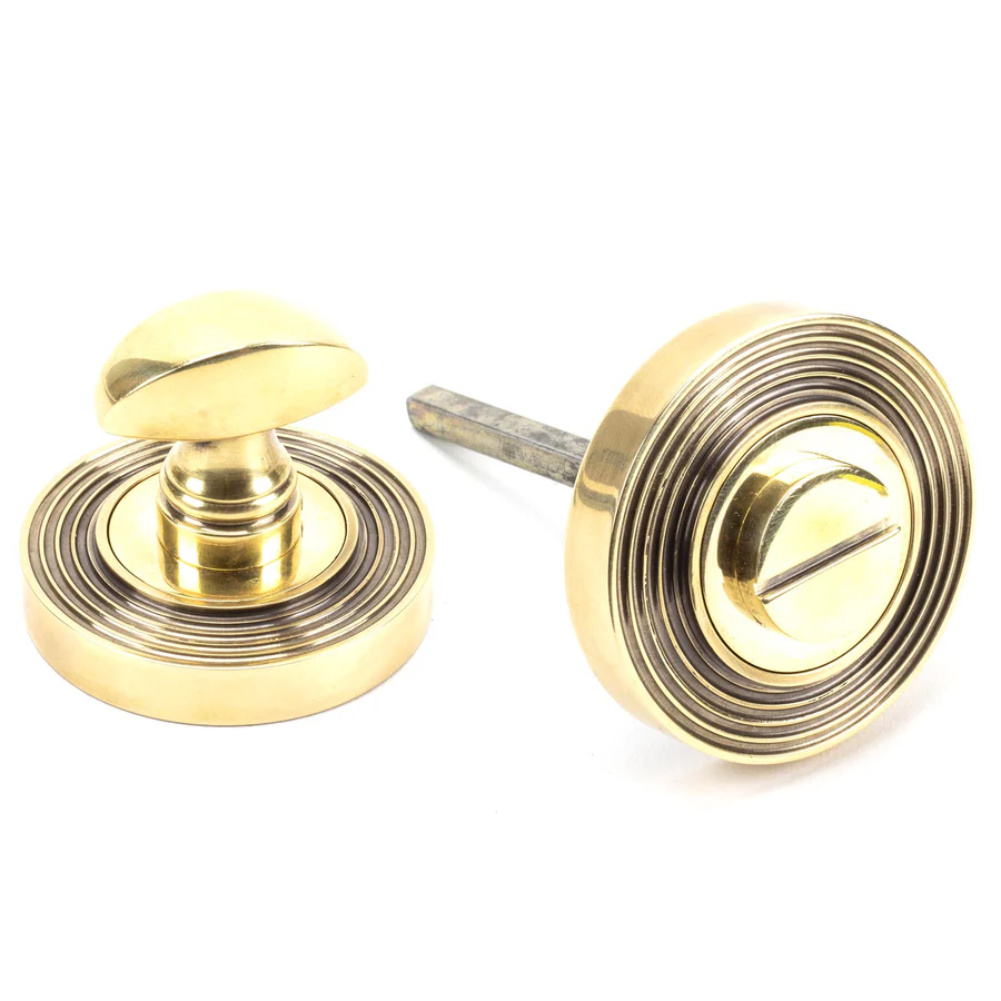 FTA 46107 AGED BRONZE ROUND THUMBTURN SET (BEEHIVE)