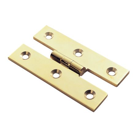 H-PATTERN CABINET HINGE 63 X 38 X 2.5MM POLISHED BRASS (PAIR)