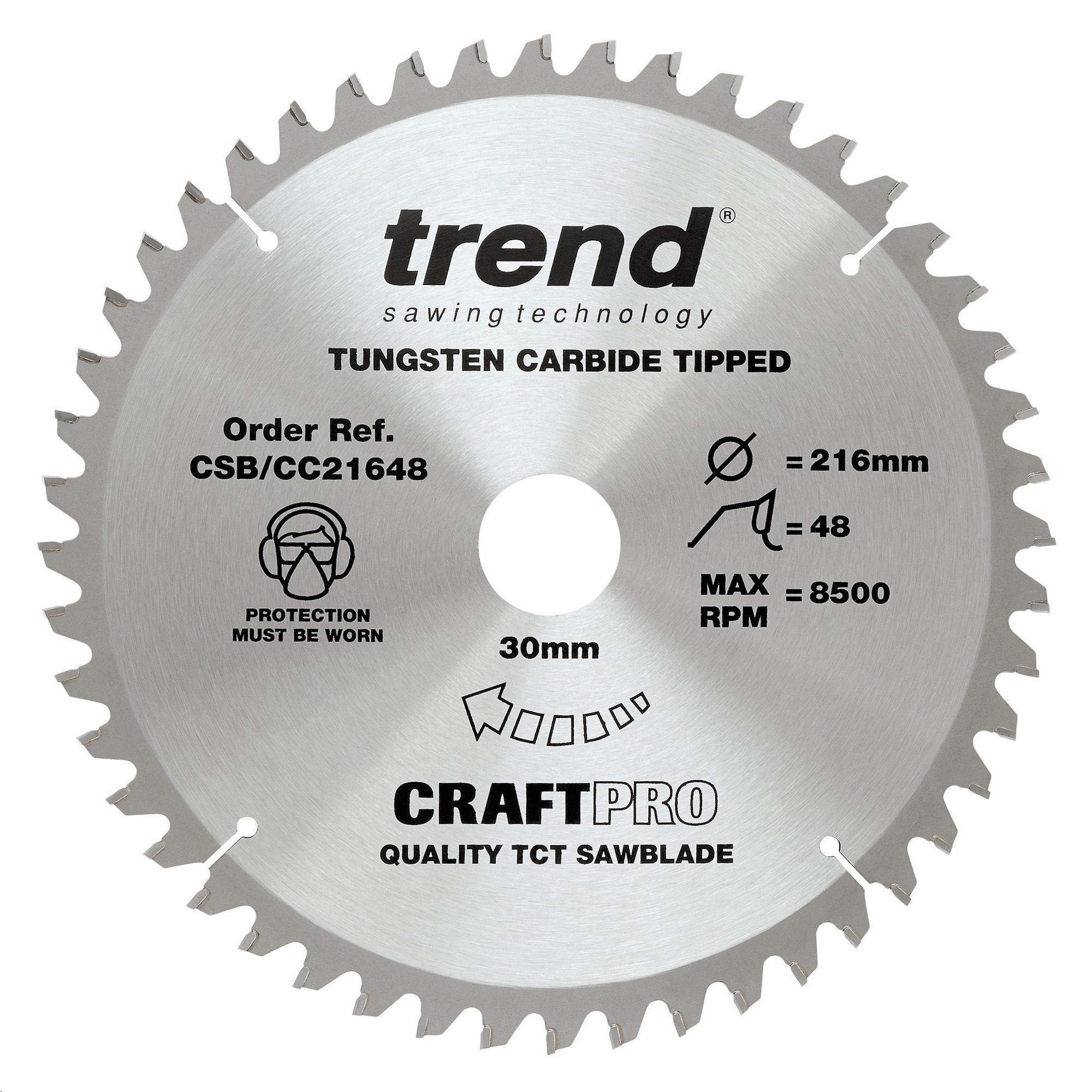 CRAFT PRO CIRCULAR SAW BLADE TCT 216 X 30 X 48T MEDIUM FINISH