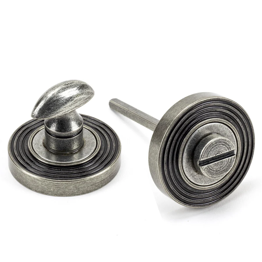 FTA 45753 PEWTER ROUND THUMBTURN SET (BEEHIVE)