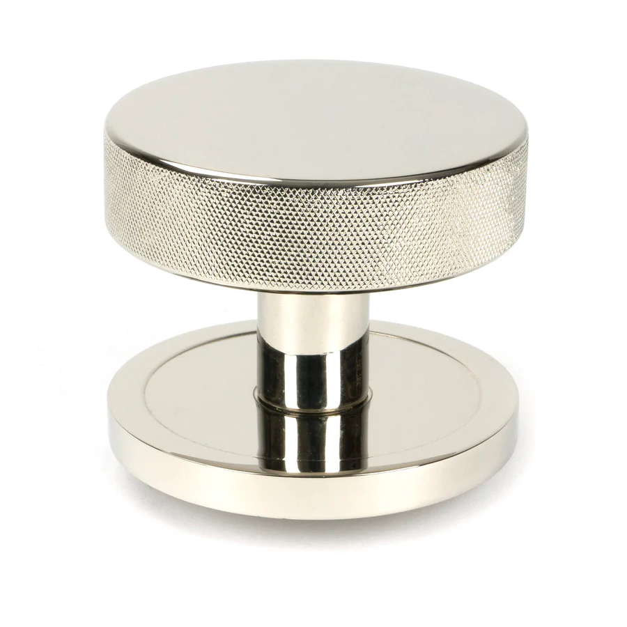 FTA 46782 POLISHED NICKEL BROMPTON MORTICE/RIM KNOB SET (PLAIN)