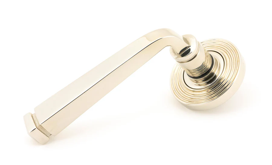 FTA 45621 POLISHED NICKEL AVON ROUND LEVER ON ROSE SET (BEEHIVE)