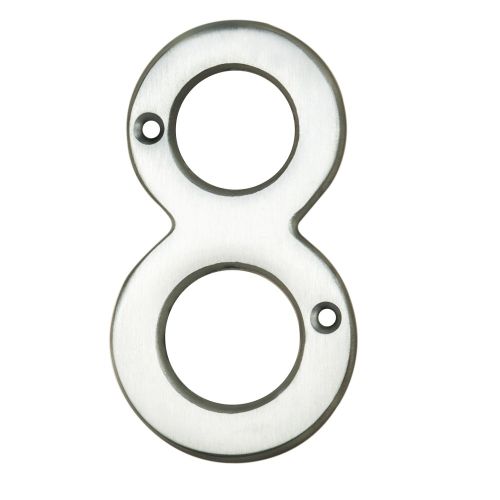 ARCHITECTURAL FACE-FIX NUMERAL 76MM (3") NO.8 SATIN CHROME