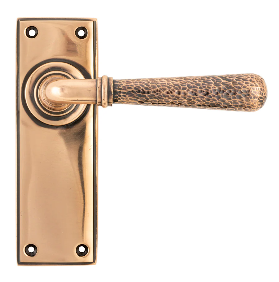 FTA 46226 POLISHED BRONZE HAMMERED NEWBURY LEVER LATCH SET