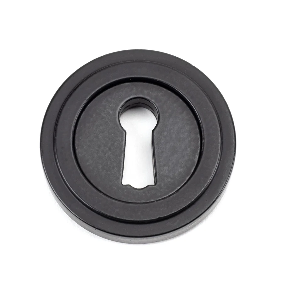 FTA 49537 MATT BLACK ROUND ESCUTCHEON (ART DECO)