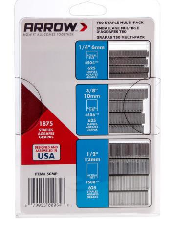 STAPLES - ARROW T50MP MULTI PCK (1875 PIECES)