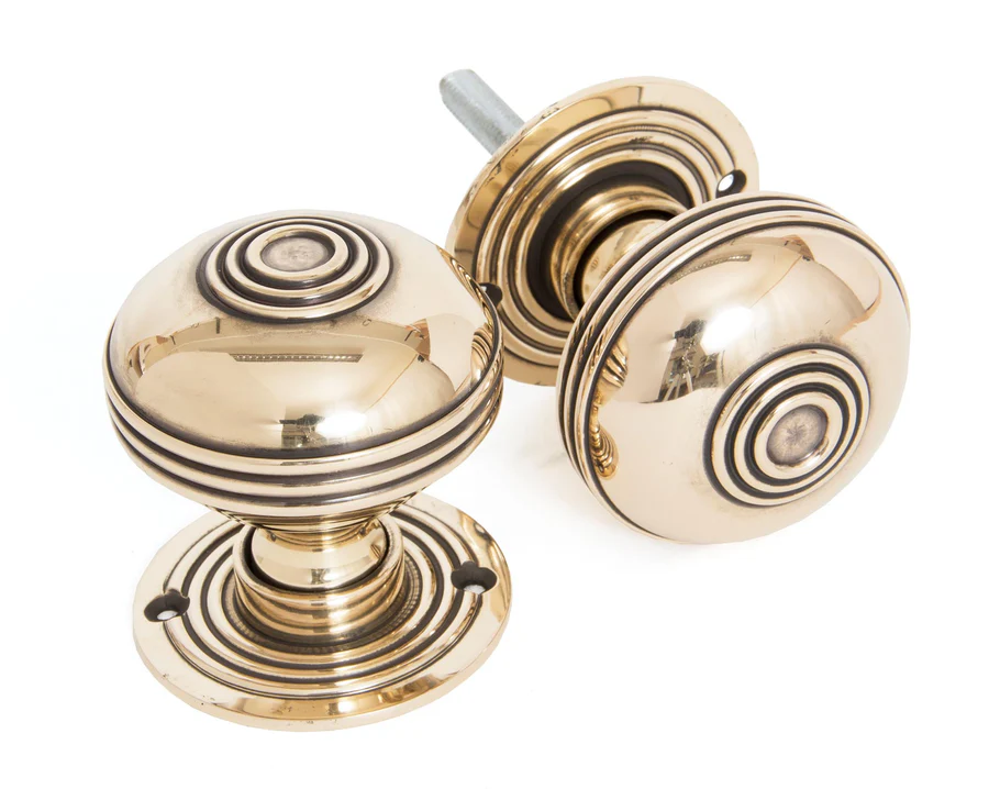 FTA 83858 AGED BRASS 63MM PRESTBURY MORTICE/RIM KNOB SET