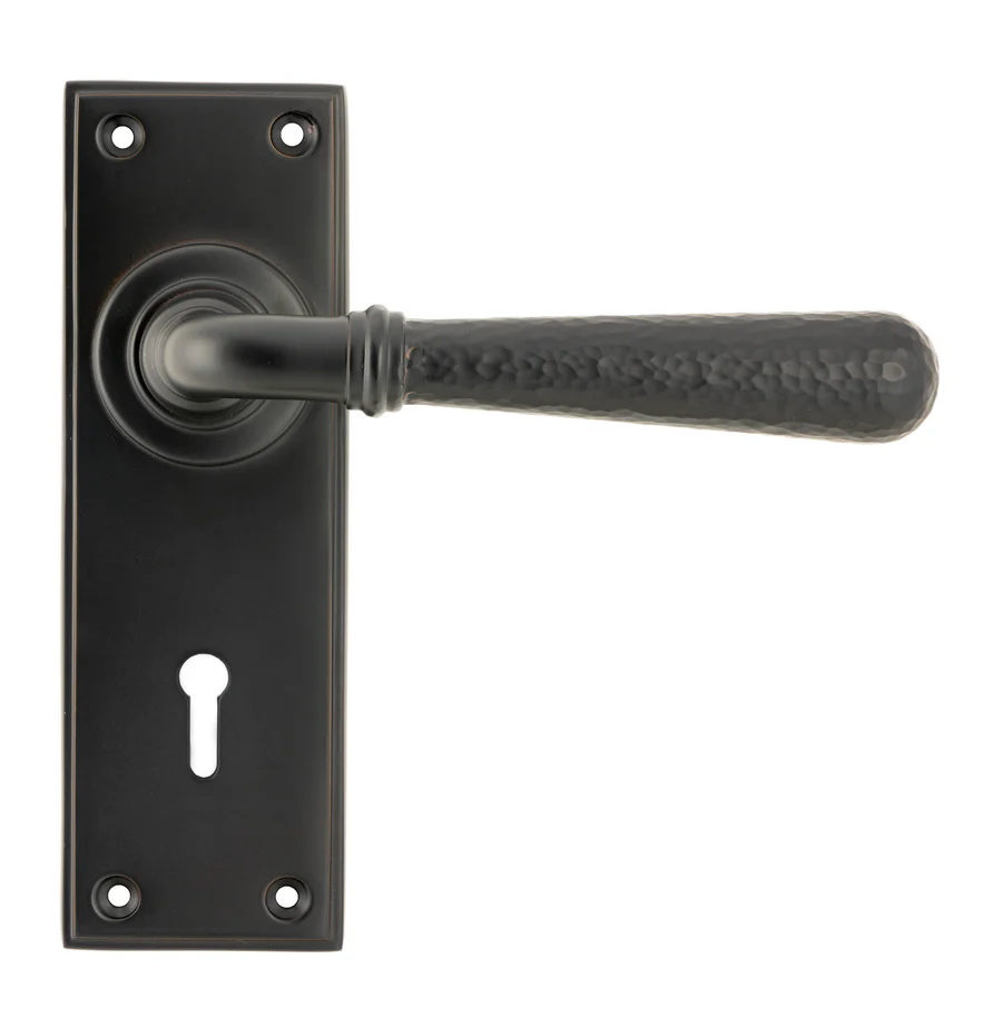 FTA 46221 AGED BRONZE HAMMERED NEWBURY LEVER LOCK SET