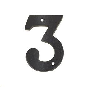 FACE-FIX NUMERAL  76MM (3") NO.3 BLACK ANTIQUE