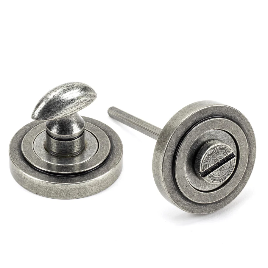 FTA 45752 PEWTER ROUND THUMBTURN SET (ART DECO)