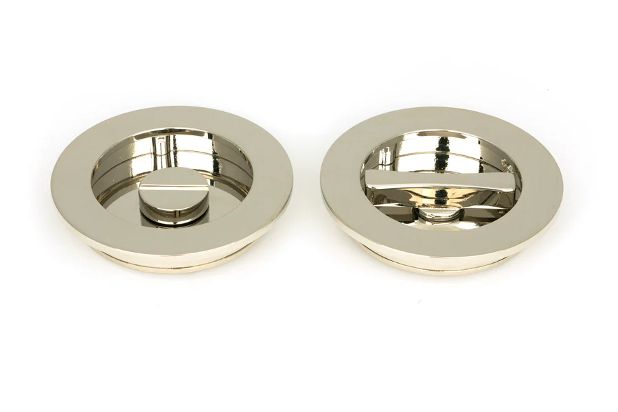 FTA 50167 POLISHED NICKEL 75MM PLAIN ROUND PULL - PRIVACY SET