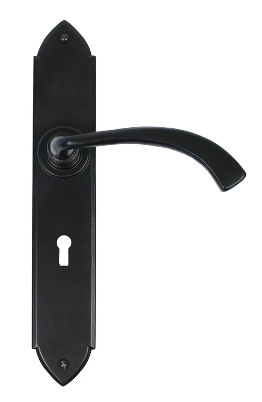 FTA 33136 BLACK GOTHIC CURVED SPRUNG LEVER LOCK SET