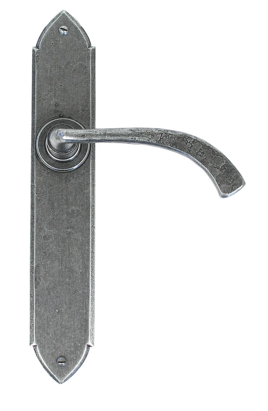 FTA 33635 PEWTER GOTHIC CURVED SPRUNG LEVER LATCH SET