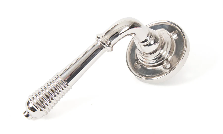FTA 33086 POLISHED NICKEL REEDED LEVER ON ROSE SET