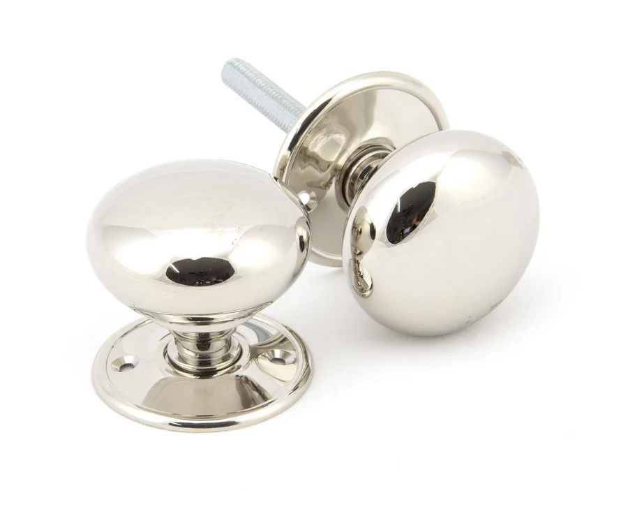 FTA 91530 POLISHED NICKEL 57MM MUSHROOM MORTICE/RIM KNOB SET
