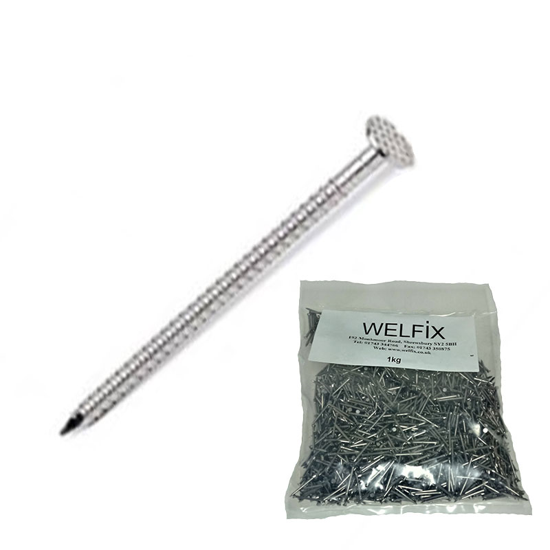 NAILS - STAINLESS STEEL RING SHANK  20 X 3.35MM (1KG BAG)