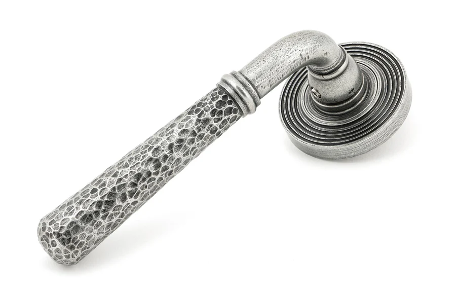 FTA 49991 PEWTER HAMMERED NEWBURY LEVER ON ROSE SET (BEEHIVE) - UNSPRUNG