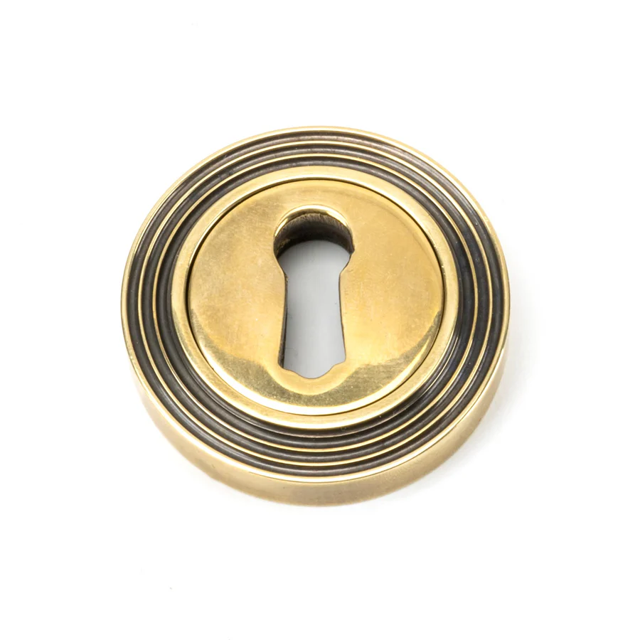 FTA 46115 AGED BRONZE ROUND ESCUTCHEON (BEEHIVE)